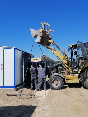 Монтаж трансформатора ТМГ-1000 у КТП